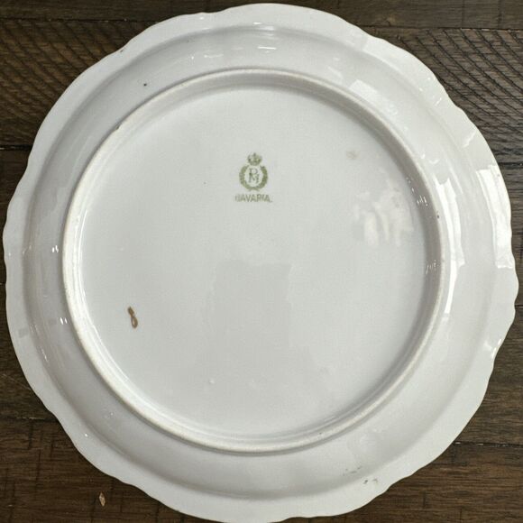 PM Bavarian Figural with Roses and Gold Trim Plate Vintage Preowned 8.5” EUC - Picture 2 of 4